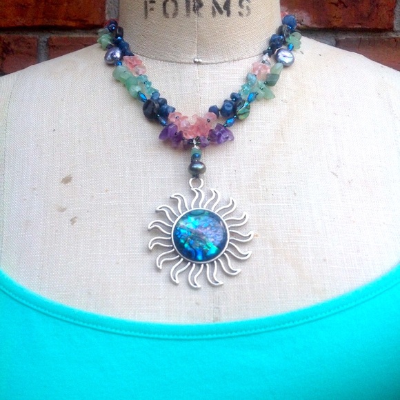 Handmade Summer Sunsets on the Patio Statement Necklace - Picture 15 of 16